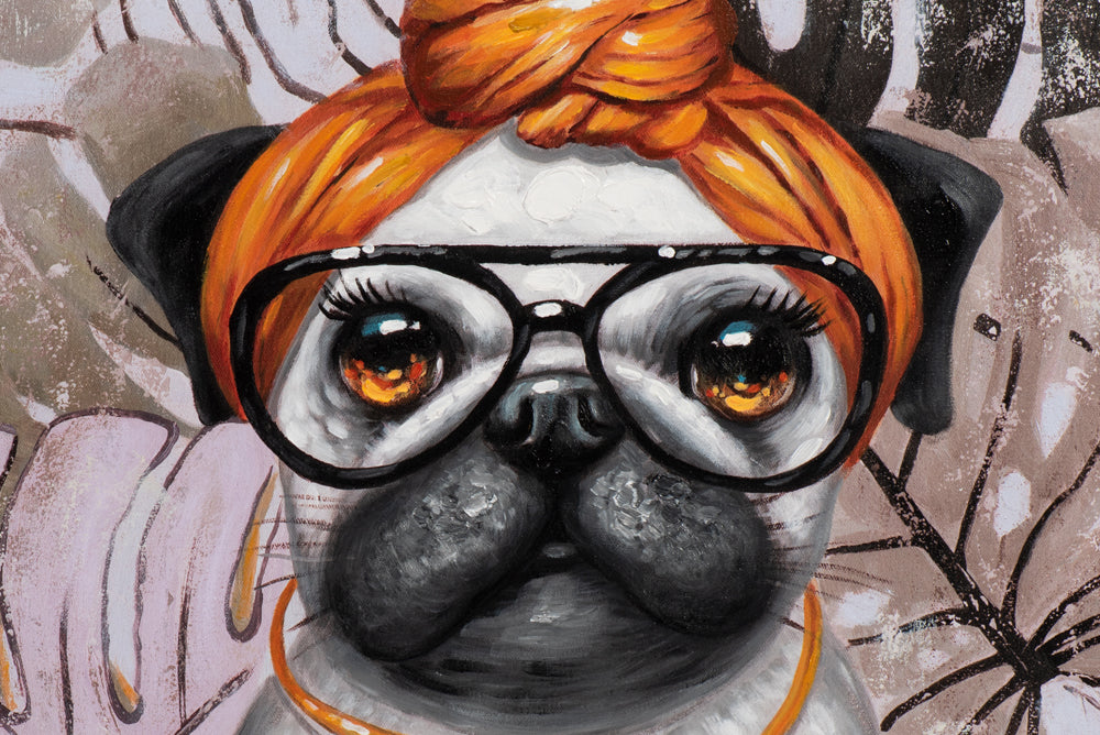 Gemälde Mops mit Tuch