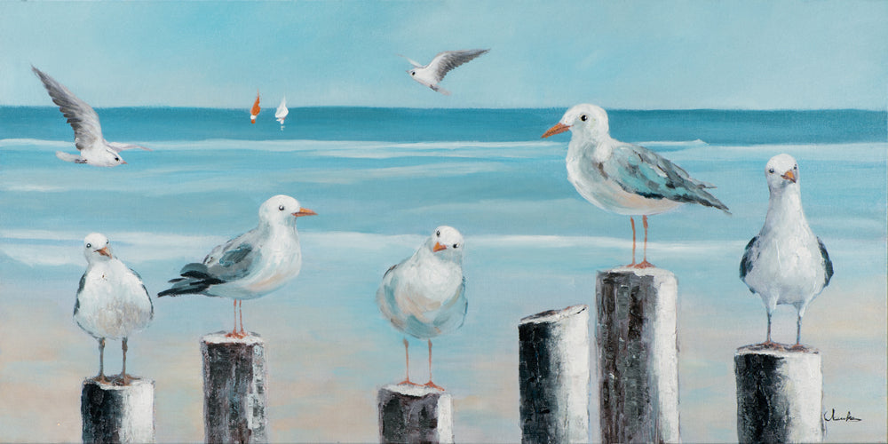 Painting Seagulls at the Sea