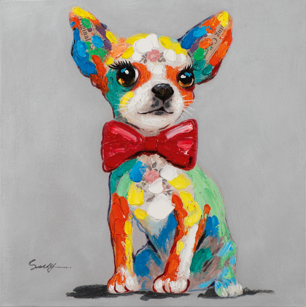 Gemälde Bunter Chihuahua mit Fliege
