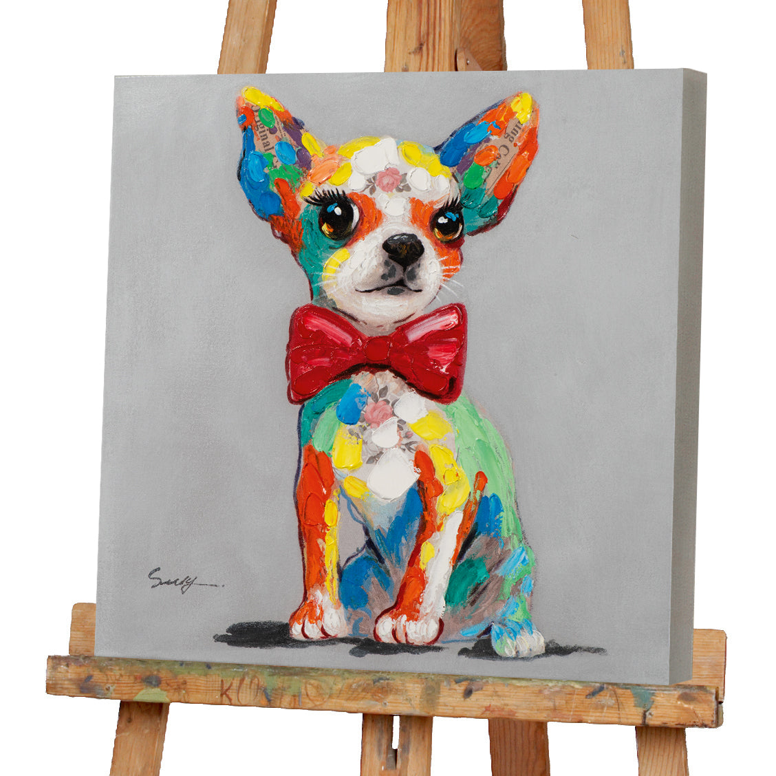 Gemälde Bunter Chihuahua mit Fliege