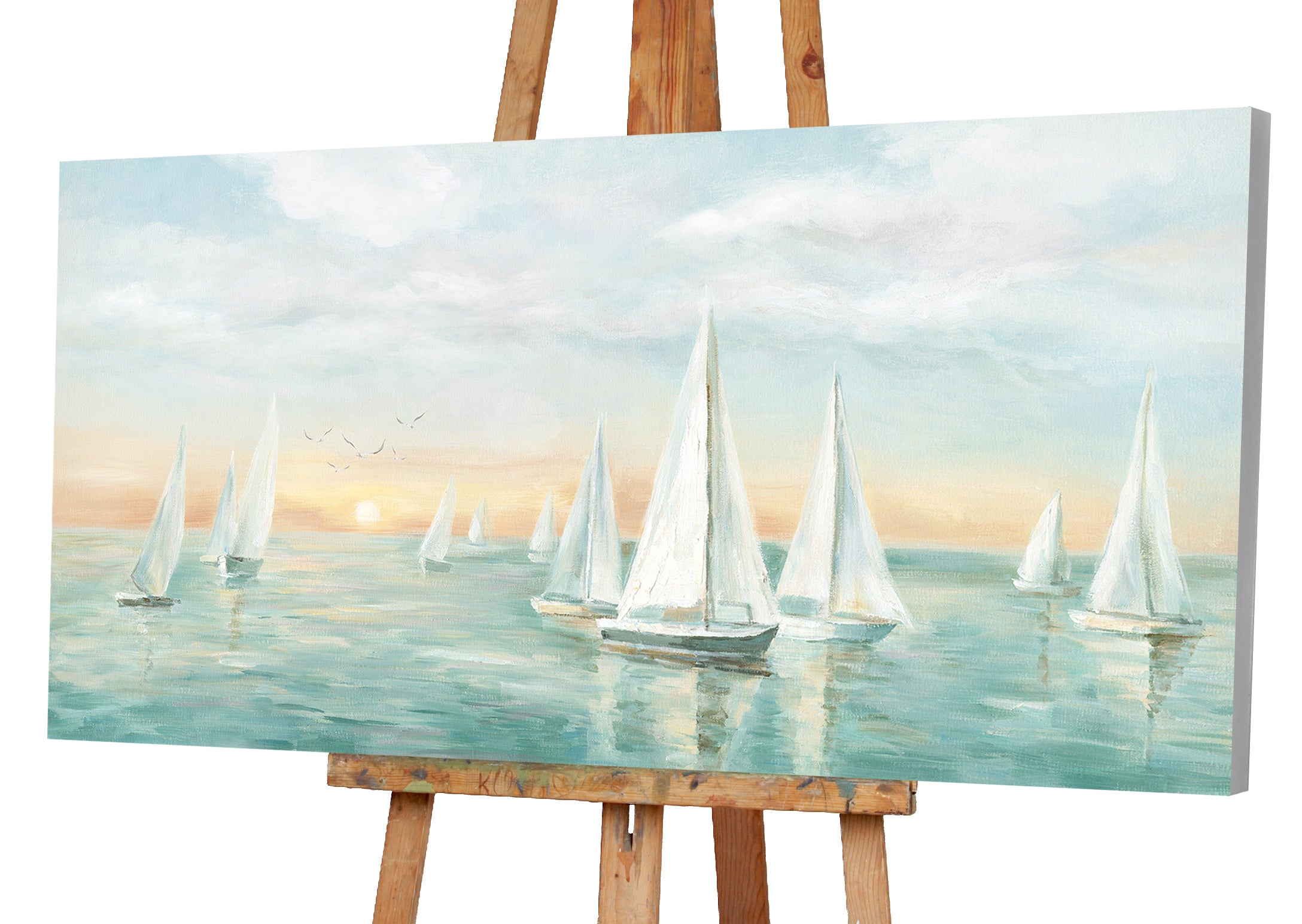 Painting Sailboats at Sunset