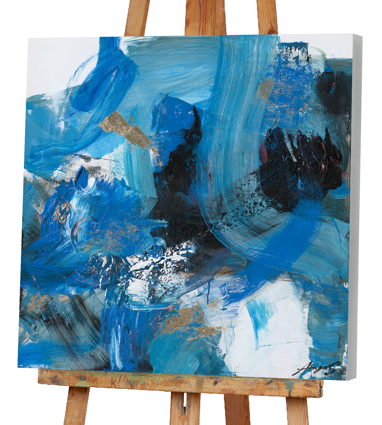 Gemälde Schwungvolle Variationen in Blau