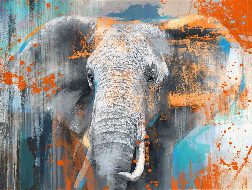 Gemälde Popart "Elefant"