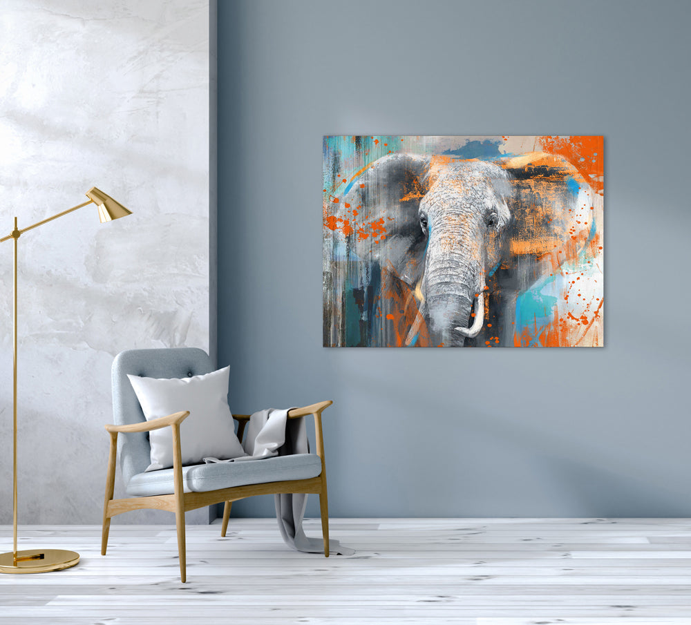 Gemälde Popart "Elefant"