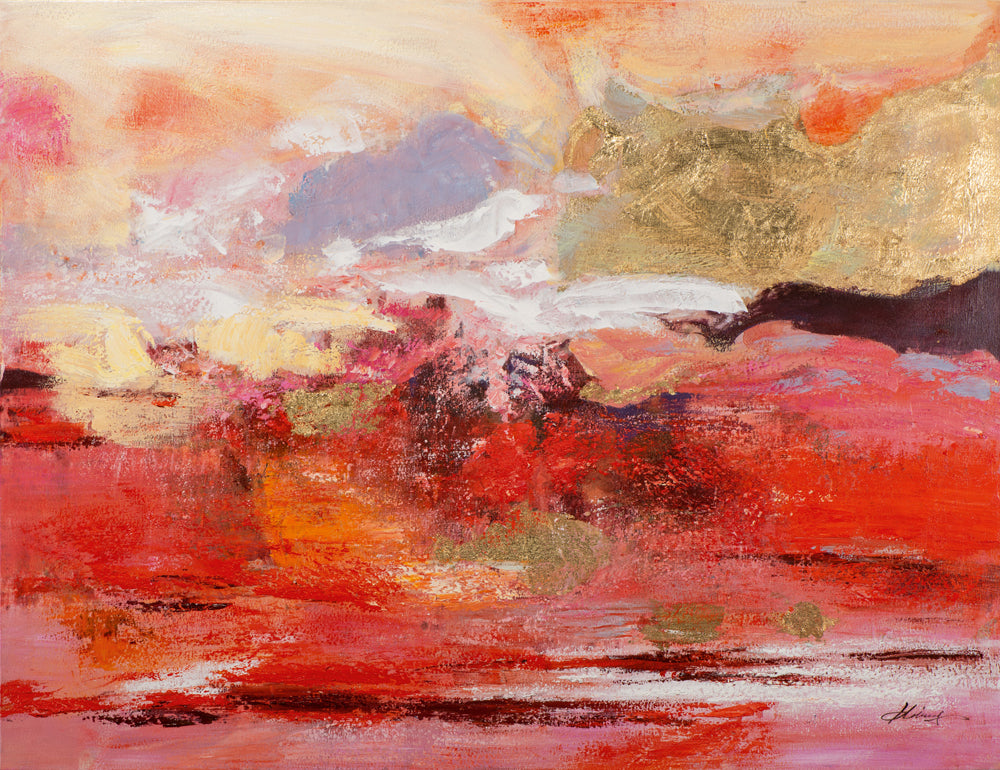 Painting Composition in Red and Gold