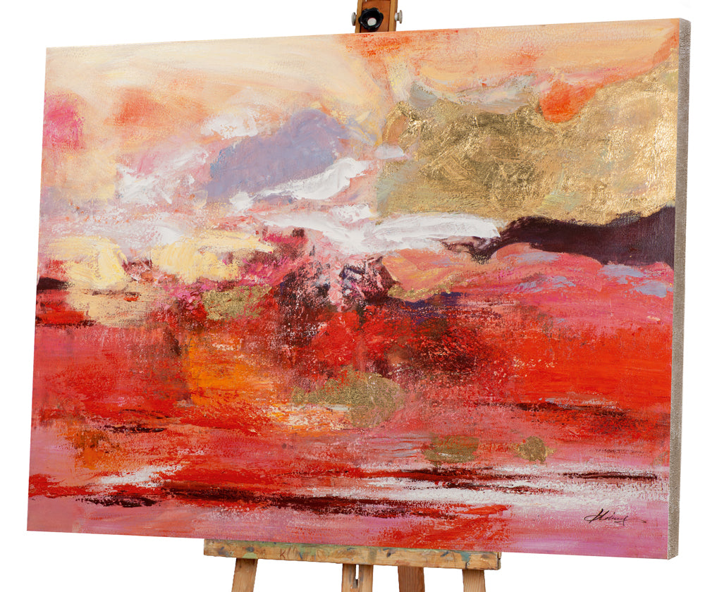 Painting Composition in Red and Gold