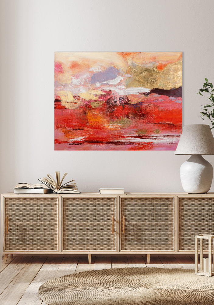 Painting Composition in Red and Gold