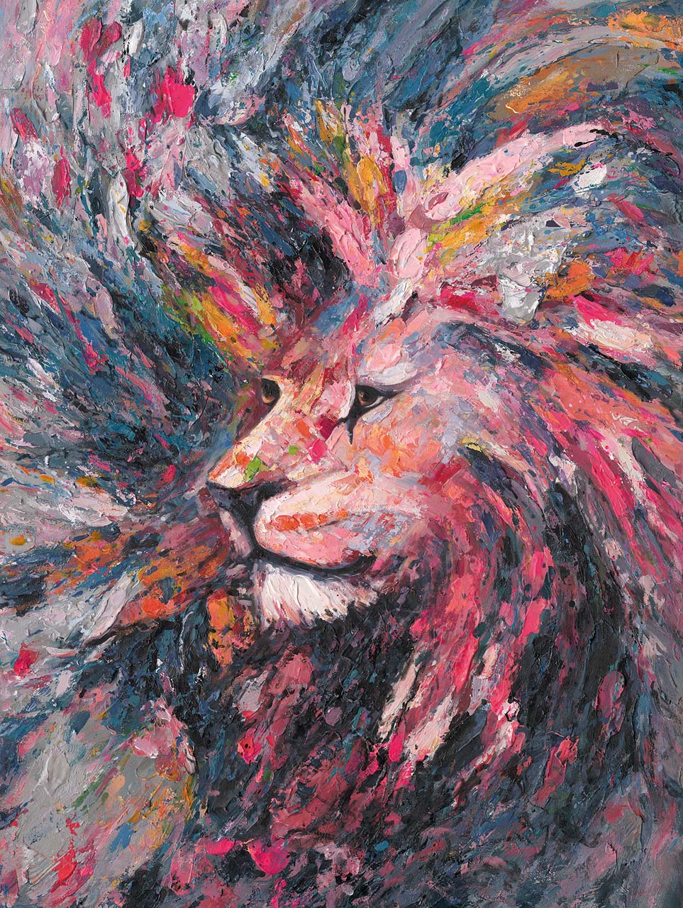 Peinture abstraite Lion