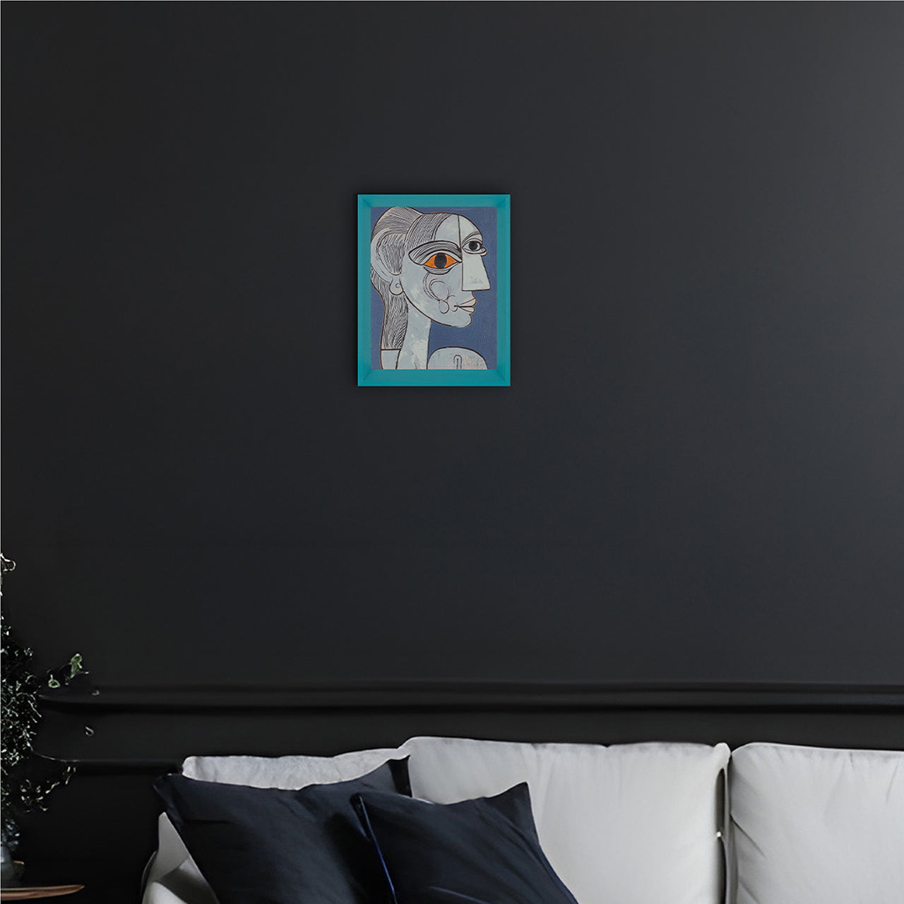 Peinture abstraite Dame bleue