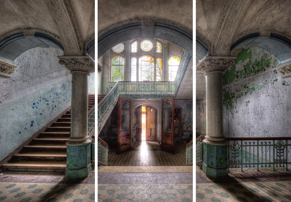 Aluminum picture Lost Place Staircase 3