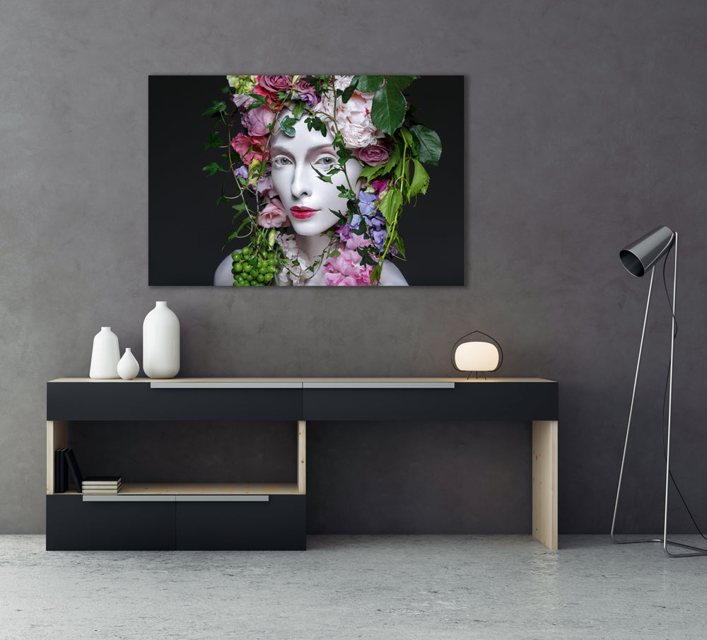 Aluminum picture Beauty with Flowers