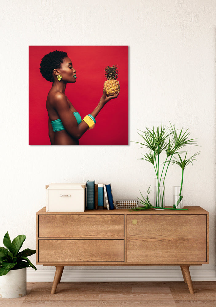 Aluminum picture Beauty with Pineapple