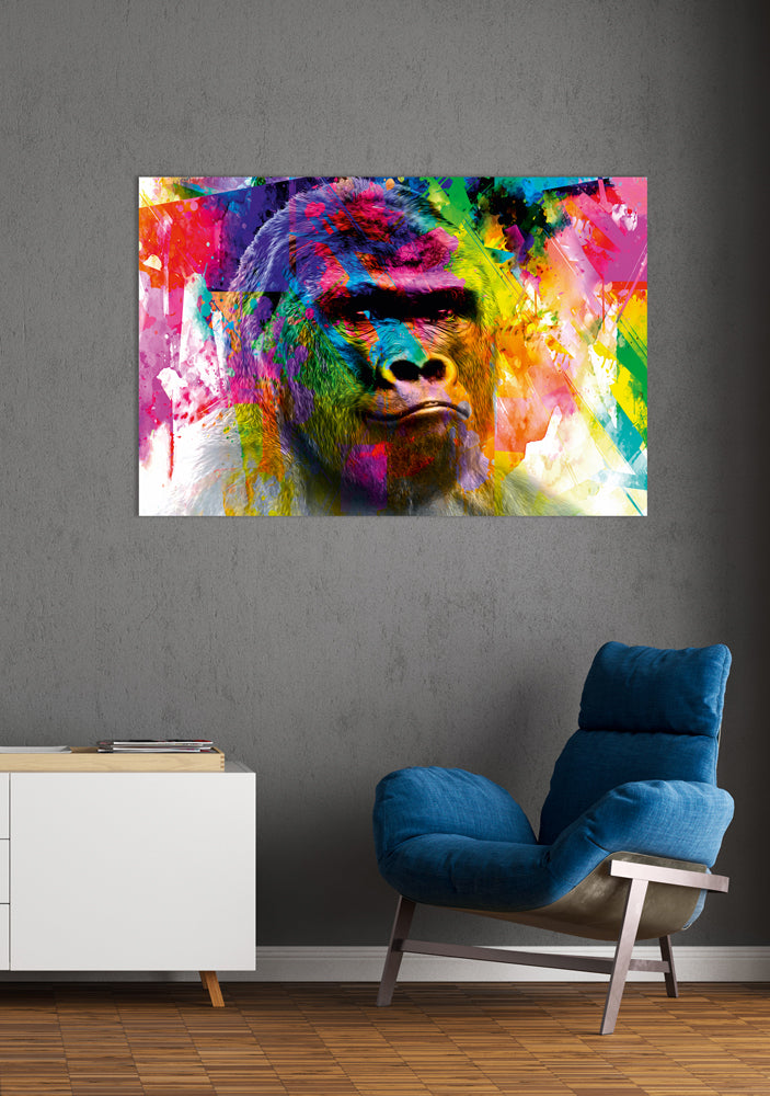 aluminum picture Pop Art Gorilla