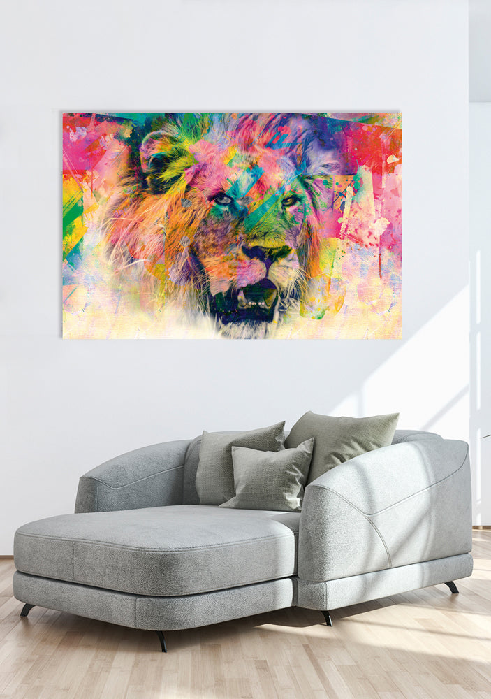 aluminum picture Pop Art Lion