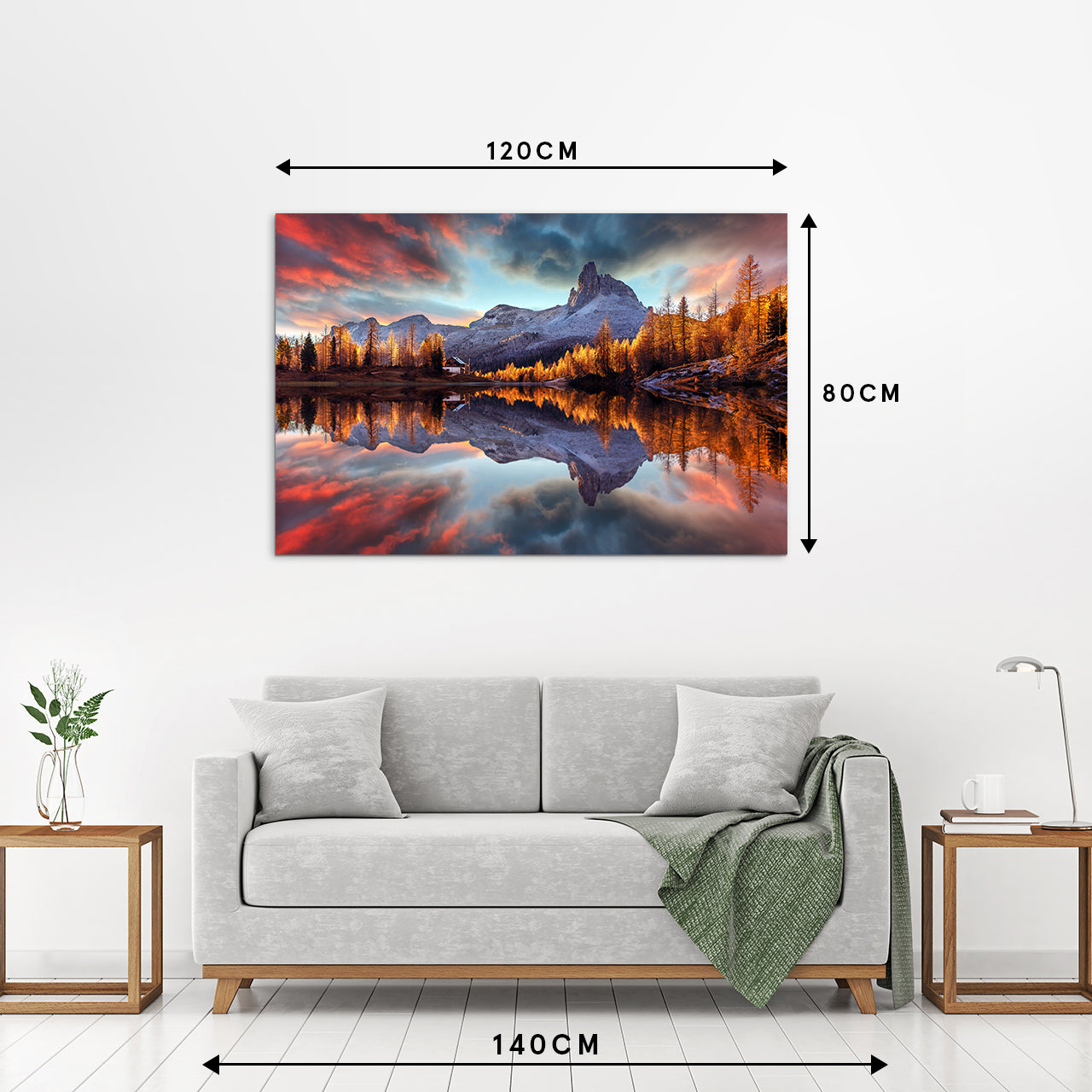 Aluminum picture Reflecting Mountains at Sunrise