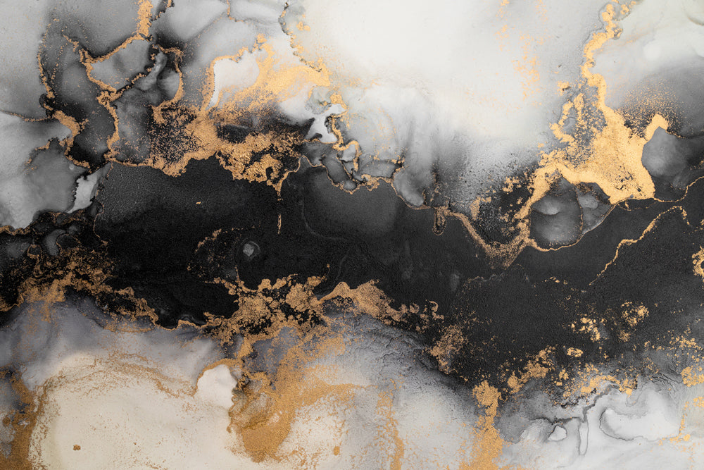 Aluminum picture Gold surrounds black