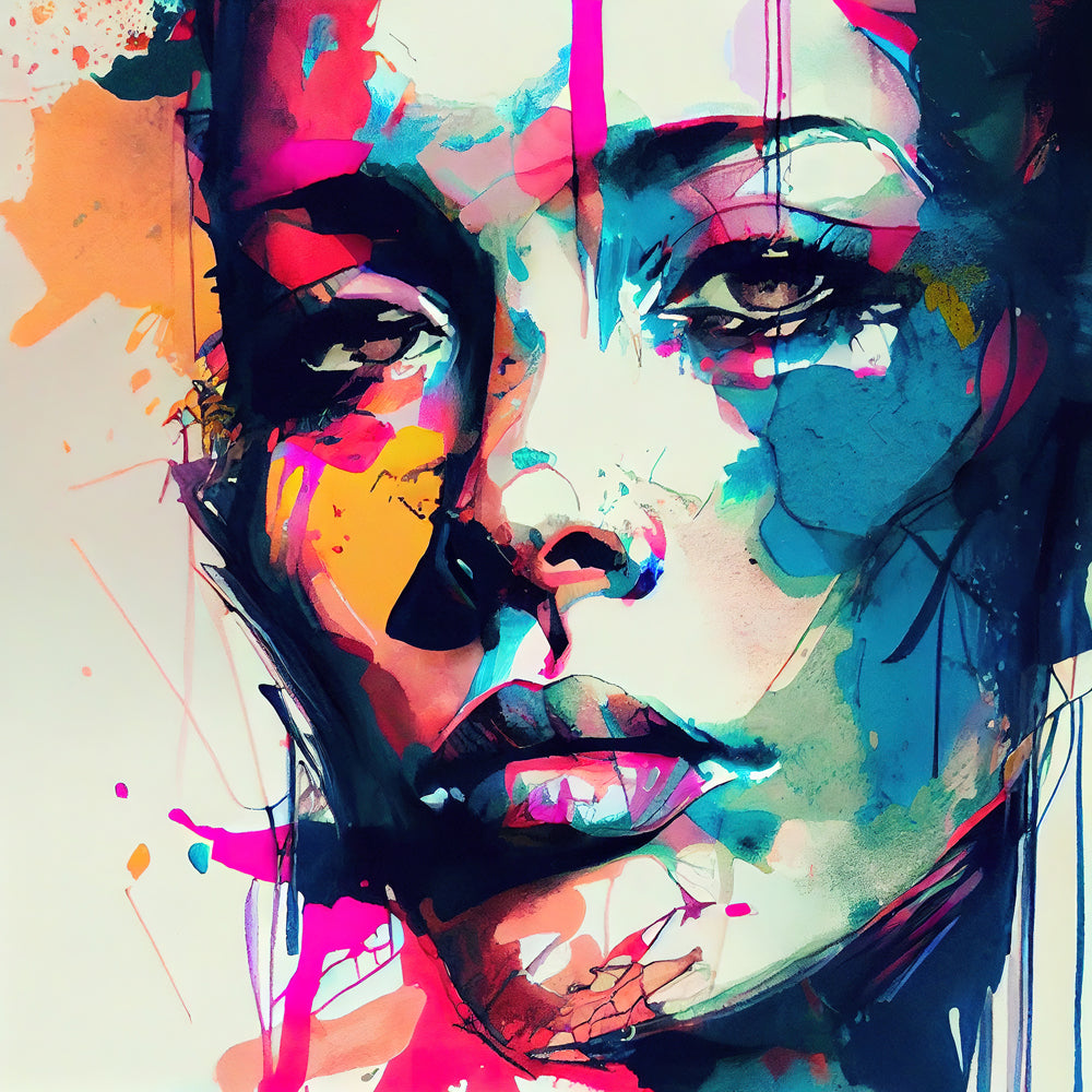 Aluminium picture Graffiti Beauty in Pink