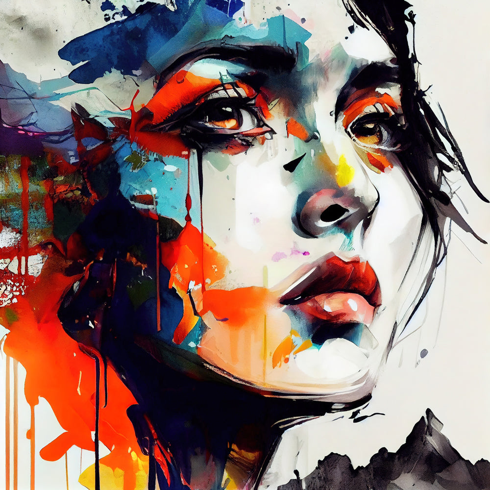 Aluminium picture Graffiti Beauty in Orange