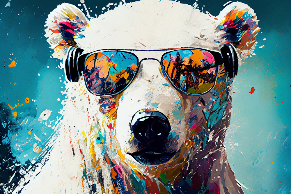 Aluminum picture Cool Polar Bear