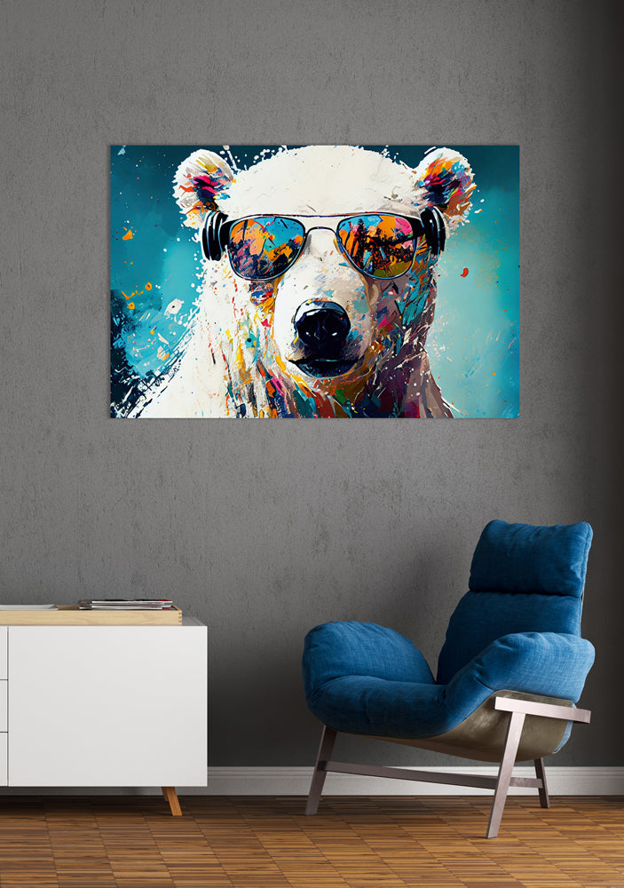 Aluminum picture Cool Polar Bear