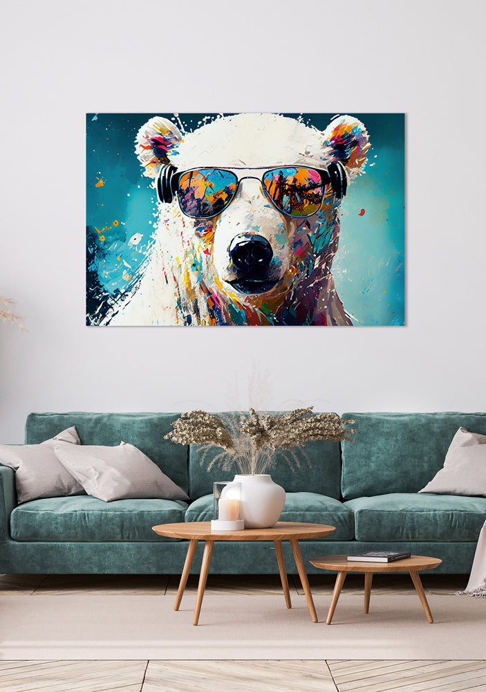Aluminum picture Cool Polar Bear