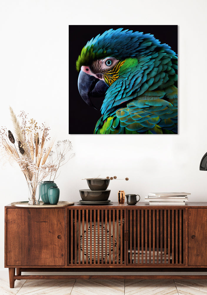Aluminum Picture Shimmering Parrot
