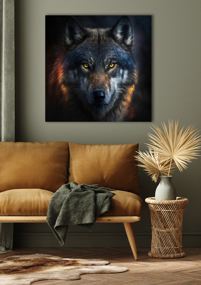 aluminum picture Mysterious Wolf
