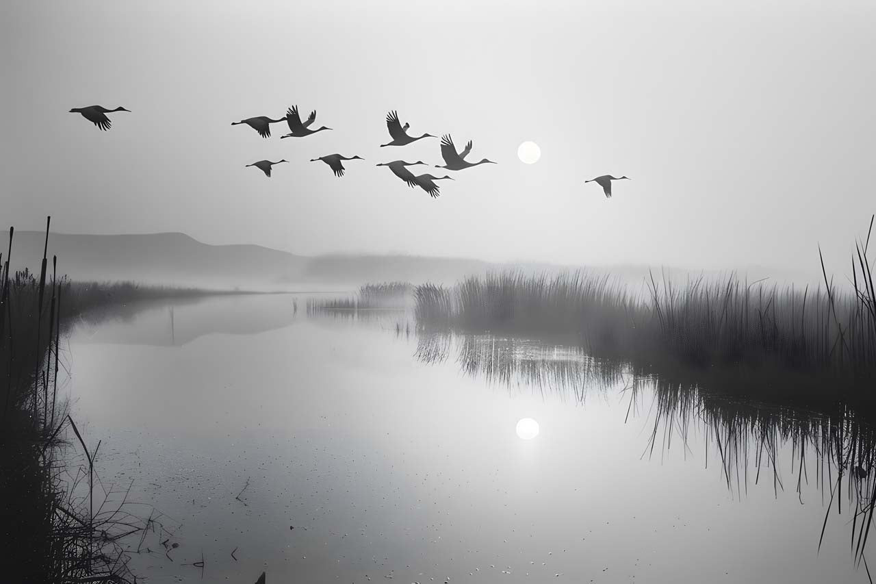 Aluminum picture wild geese