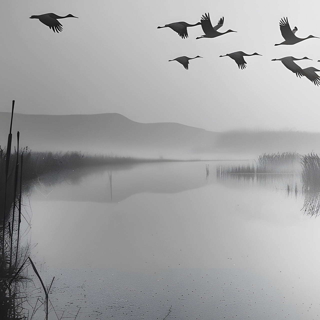 Aluminum picture wild geese