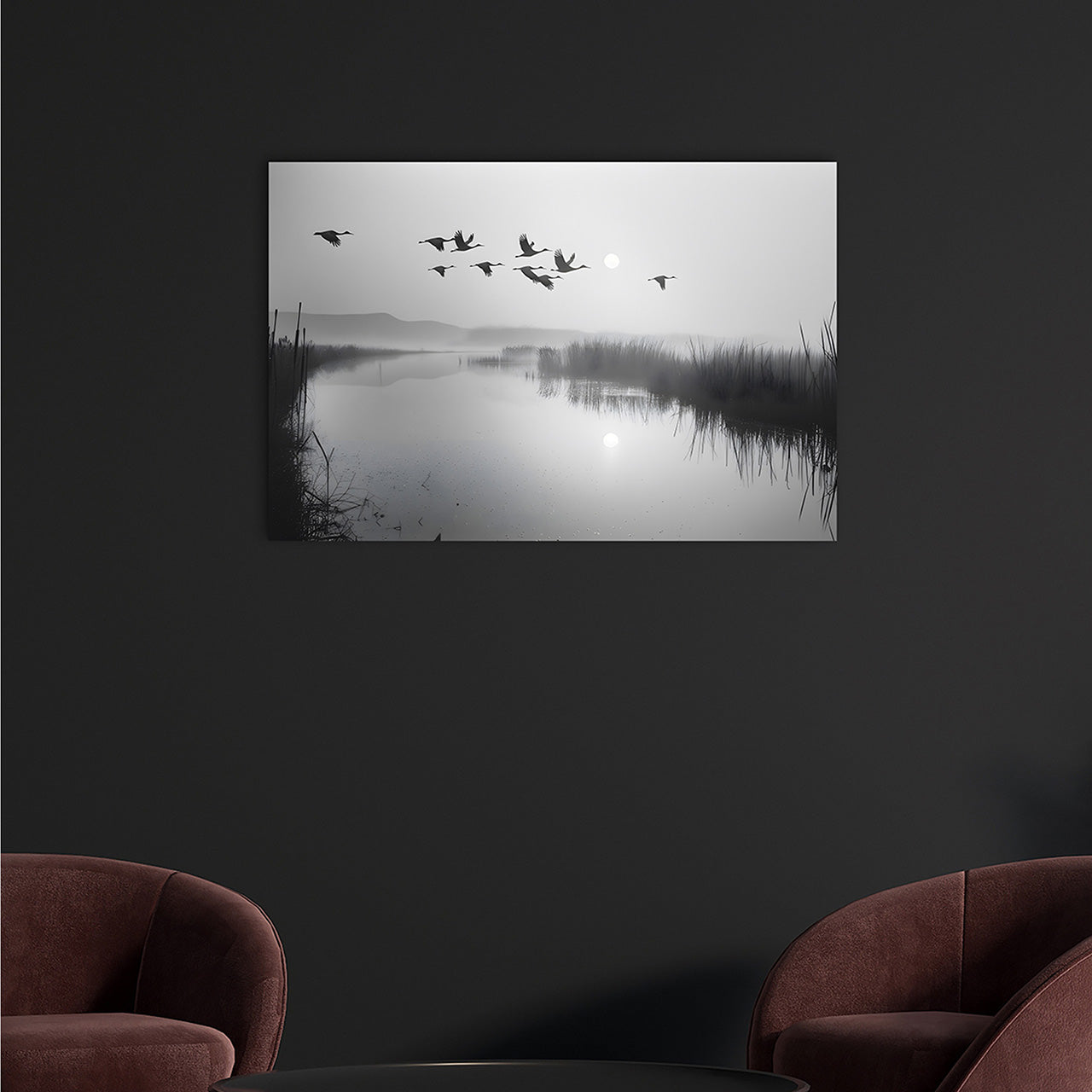 Aluminum picture wild geese