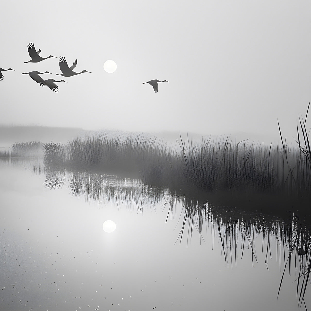 Aluminum picture wild geese
