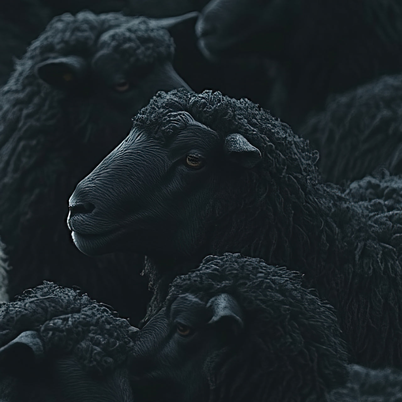 Aluminum Print White Sheep