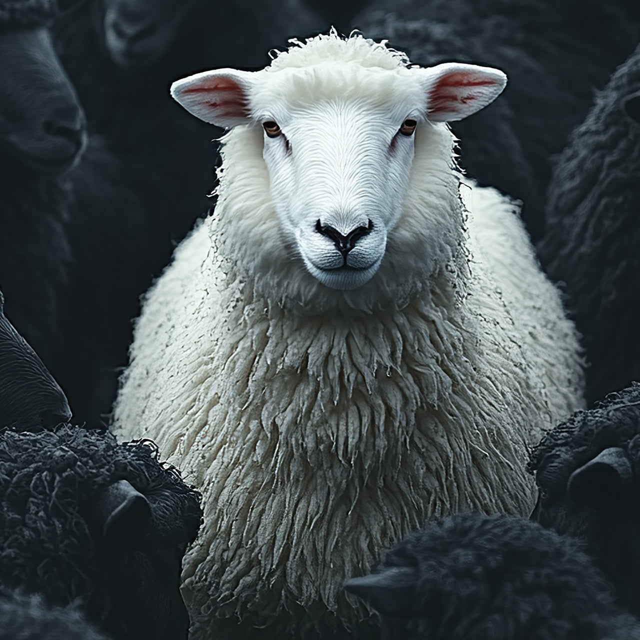 Aluminum Print White Sheep