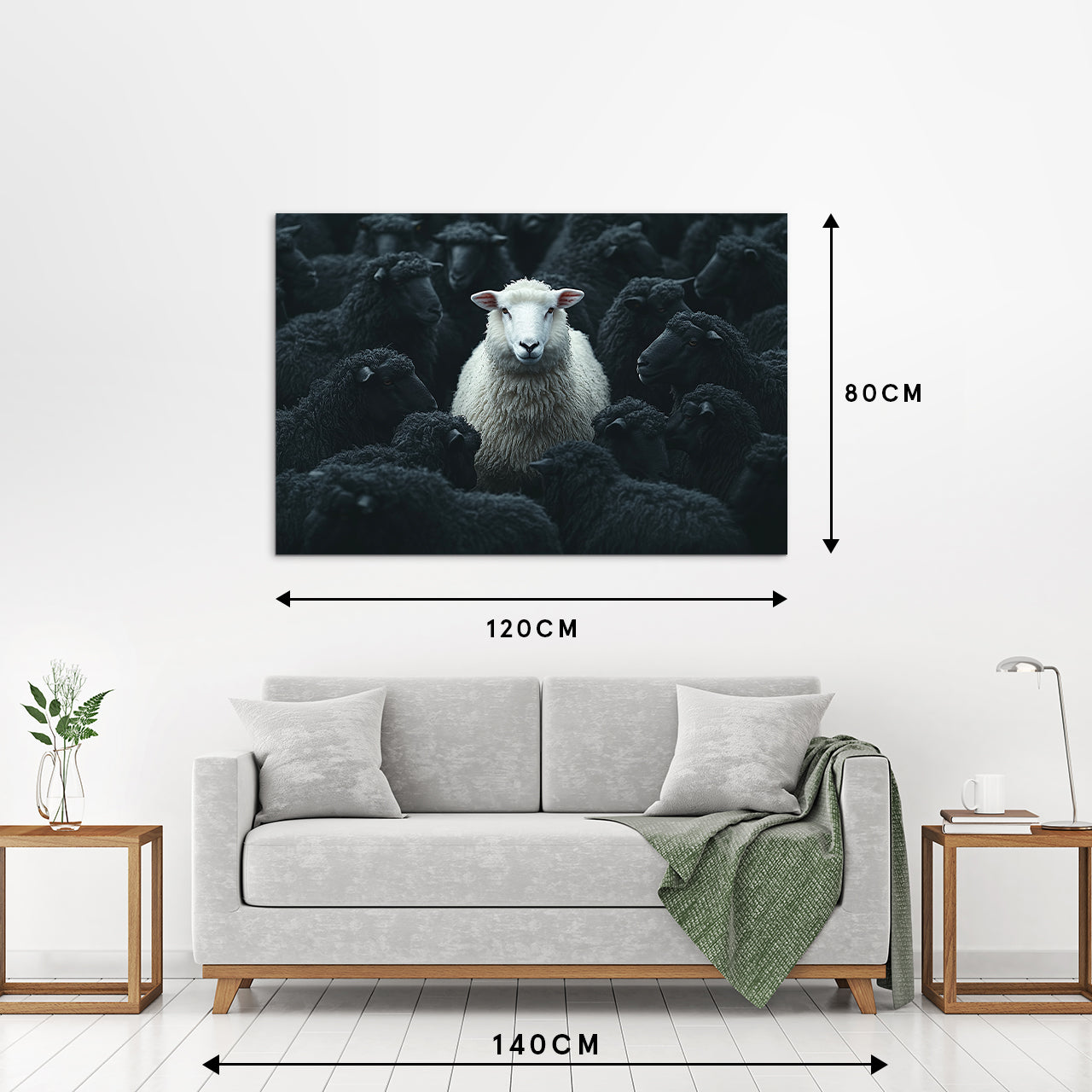 Aluminum Print White Sheep