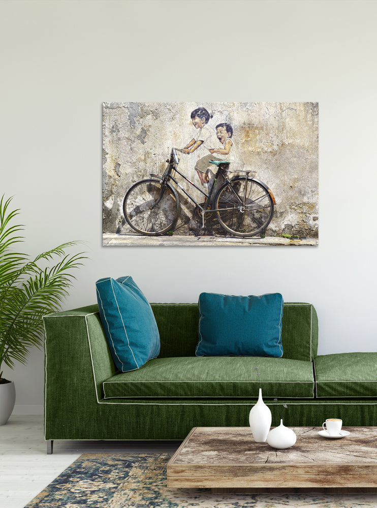 Acoustic image Pro Street Art with bicycle