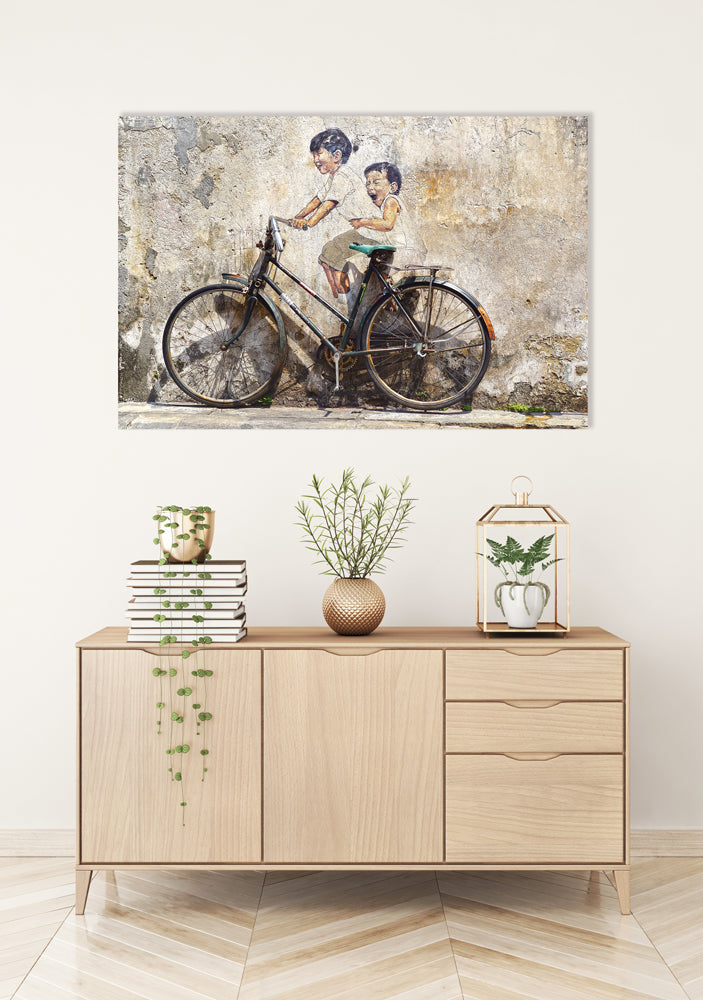 Acoustic image Pro Street Art with bicycle