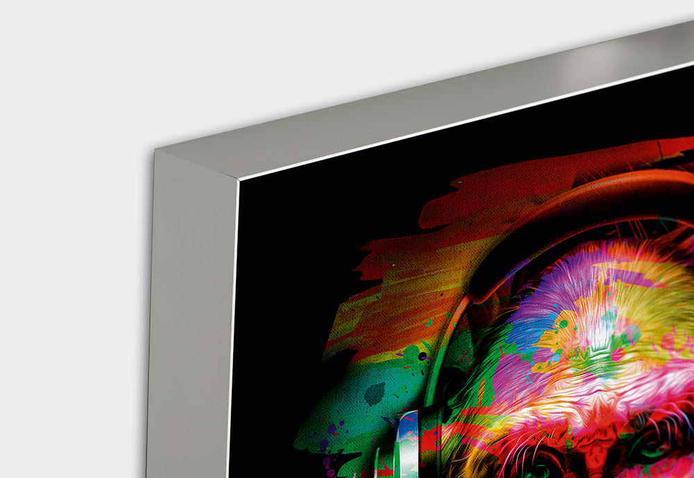 Tableau acoustique Pop Art Chimpanzé avec casque