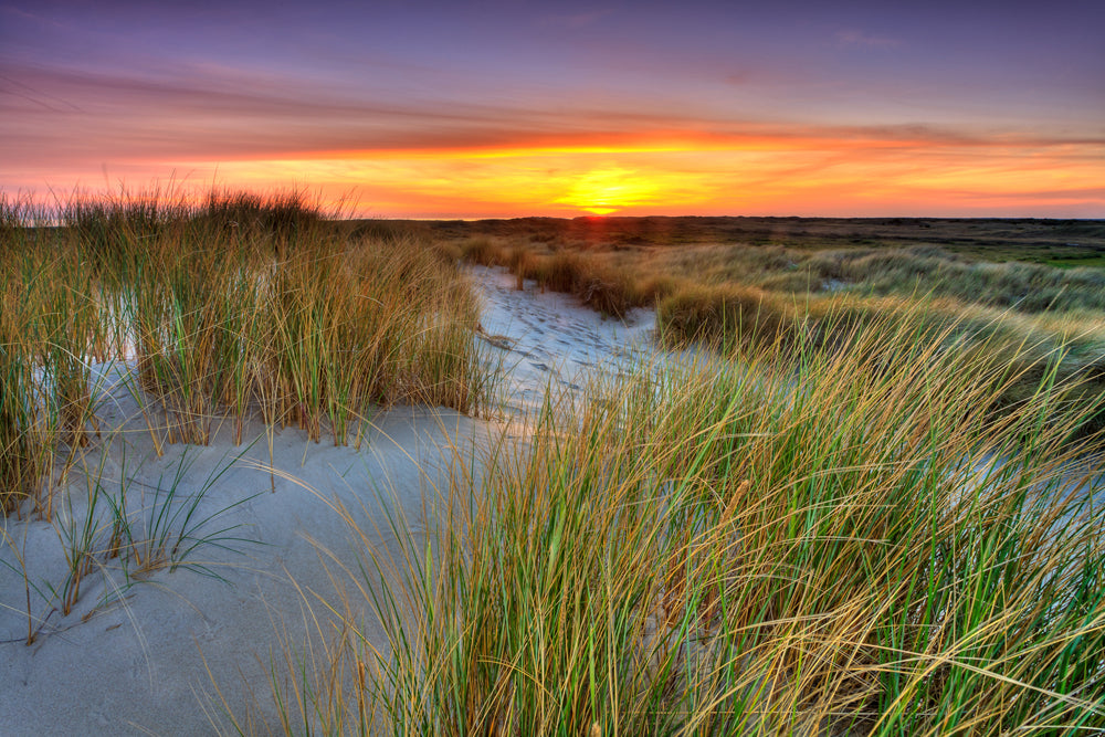 Acoustic image Slim dune landscape with sunset