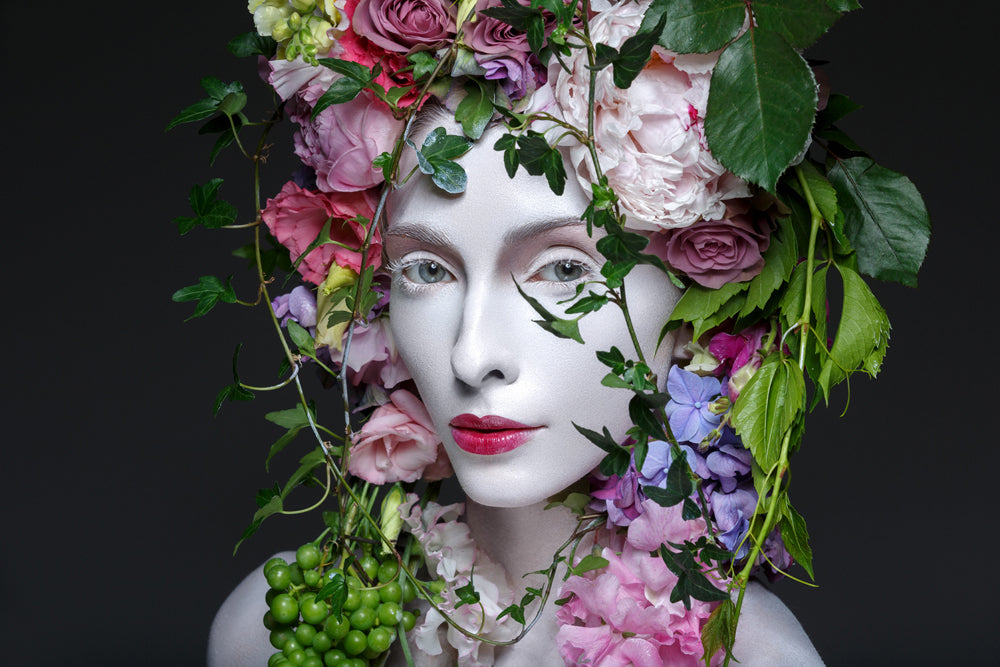 Akustikbild Slim Schönheit mit Blumen