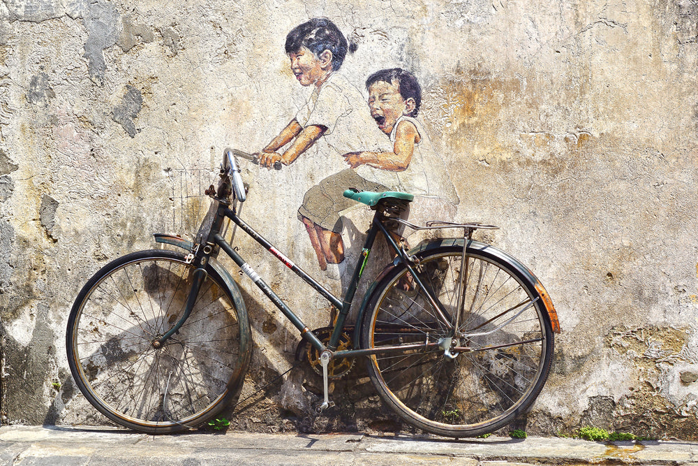 Akustikbild Slim Street Art mit Fahrrad