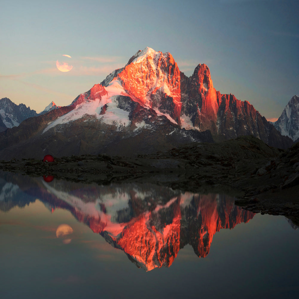 Akustikbild Slim Bergpanorama mit See in Abendstimmung