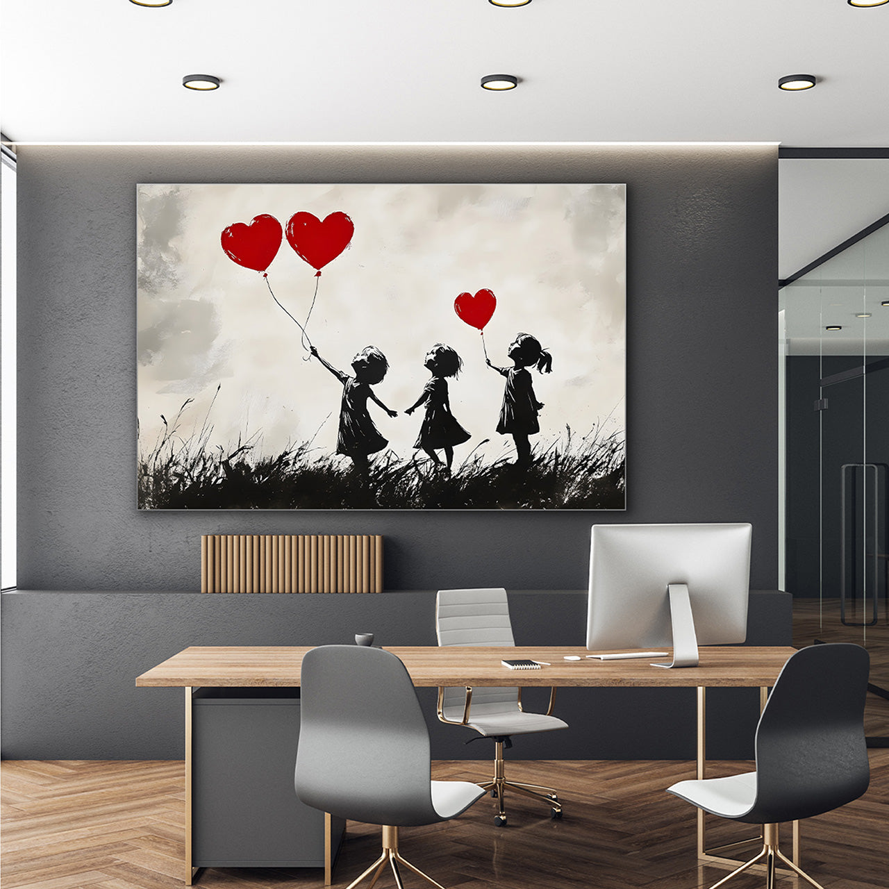 Tableau acoustique Slim Love Balloons