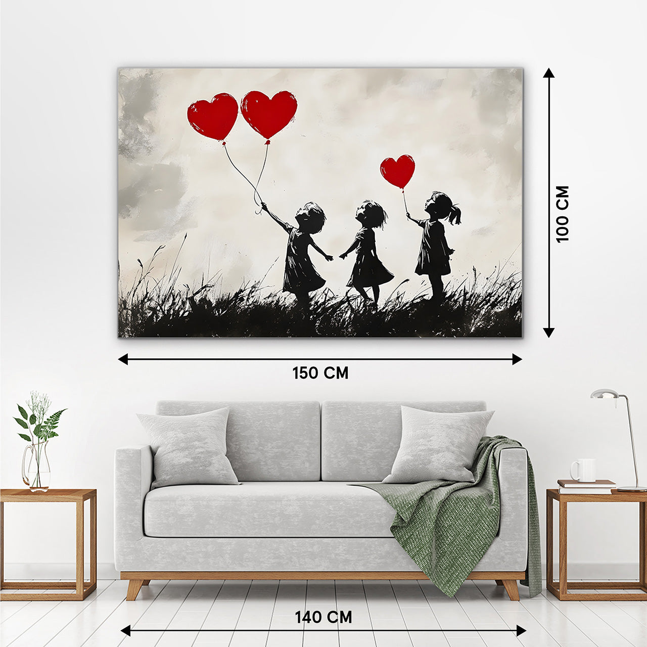 Tableau acoustique Slim Love Balloons