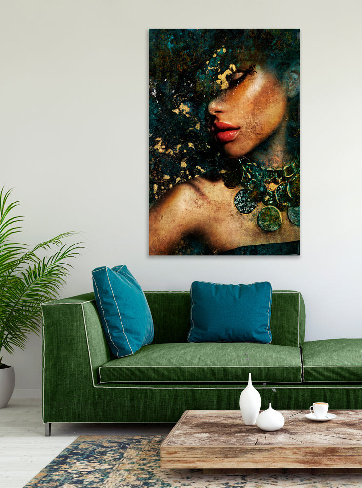 glass picture Beauty in Jade