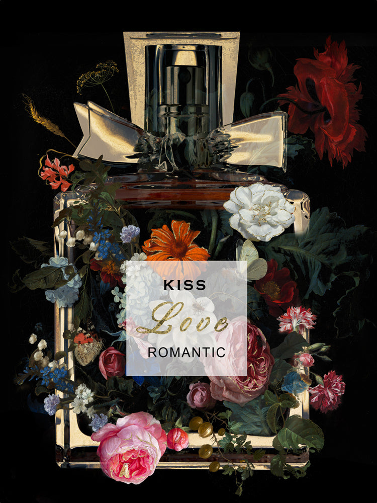 Glass picture glass picture perfume in a bottle "Kiss Love Romantic"