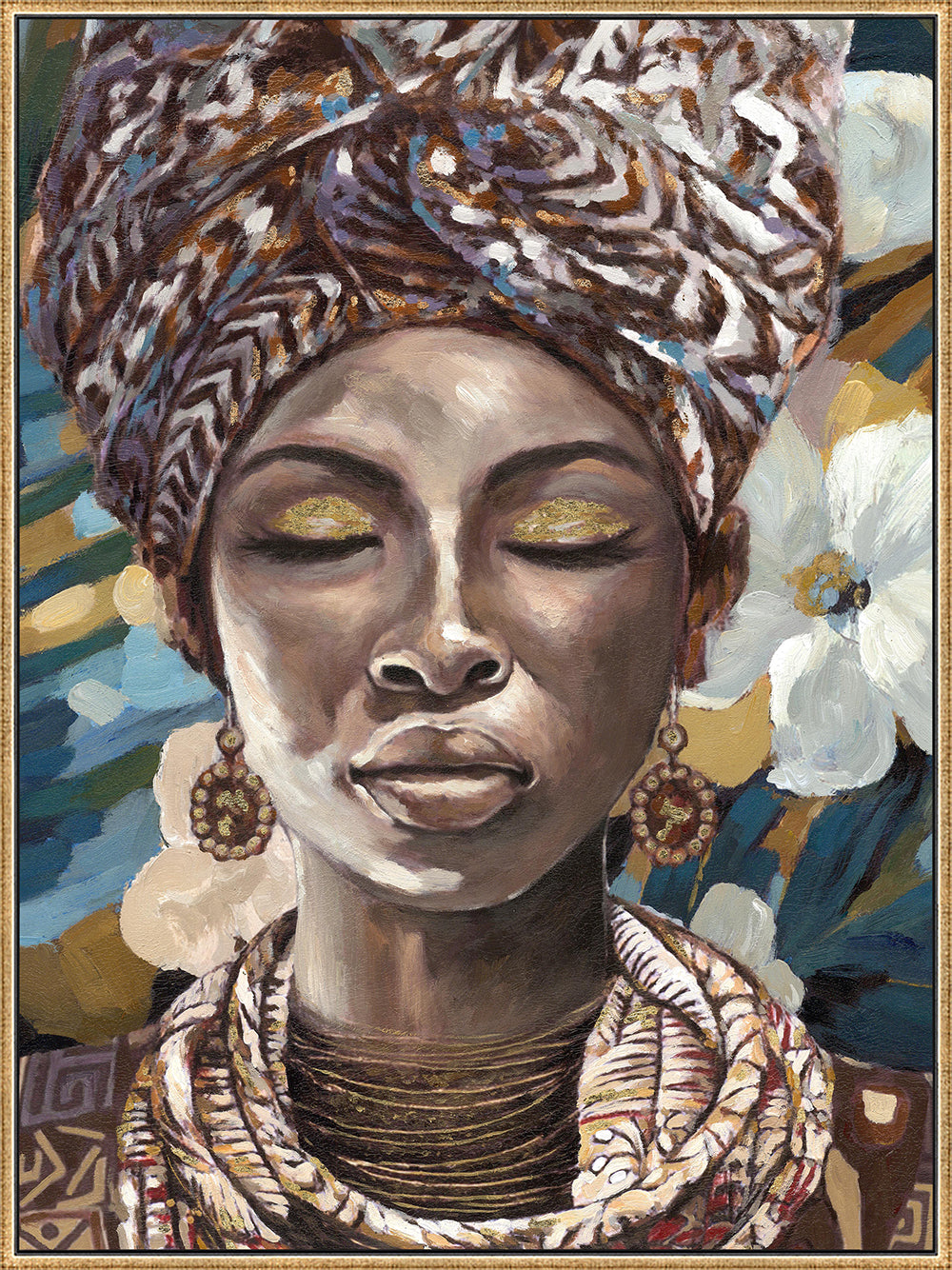 Painting Dreaming Beauty with Flowers