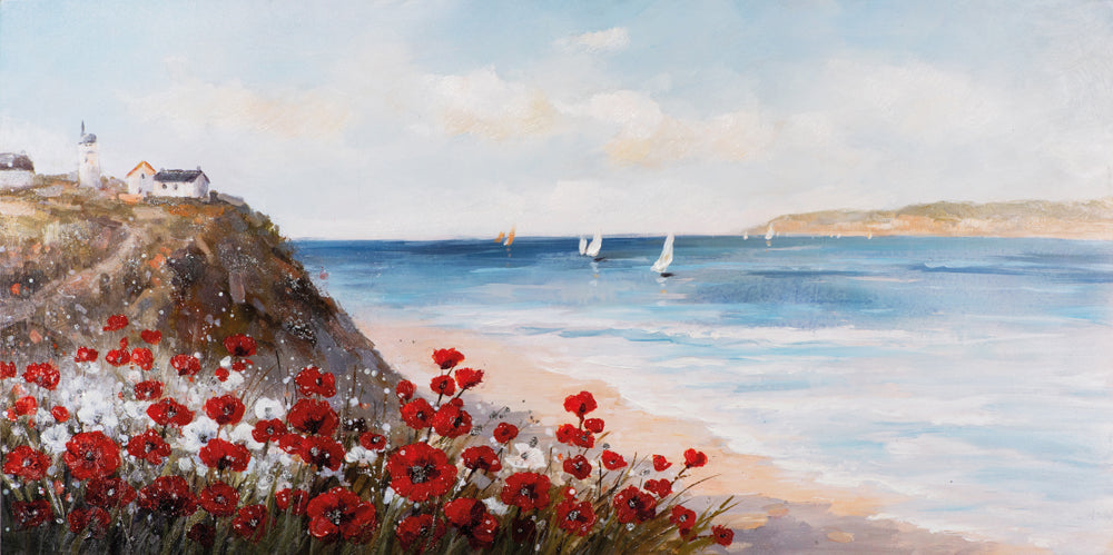 painting Poppies by the Sea