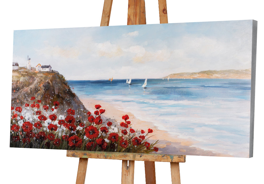 painting Poppies by the Sea