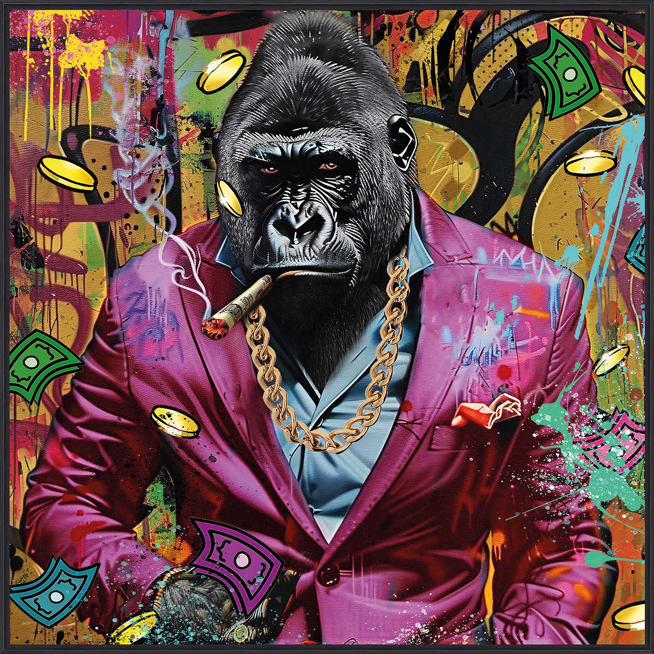 Painting Gentleman Pink Gorilla