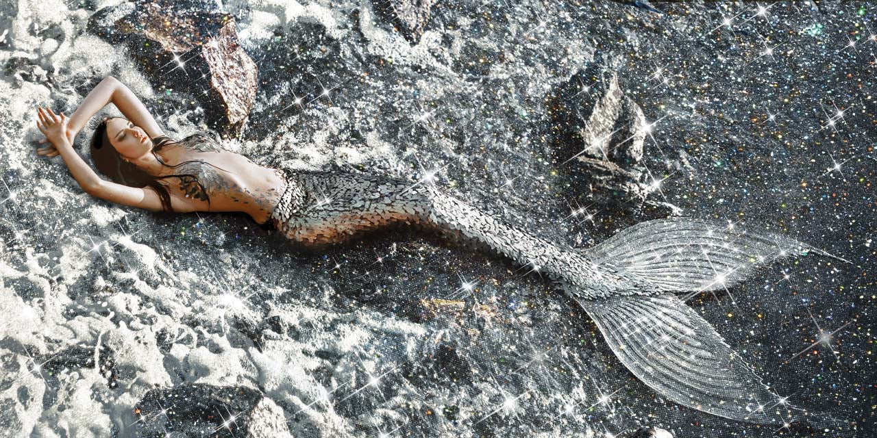 Glass picture mermaid